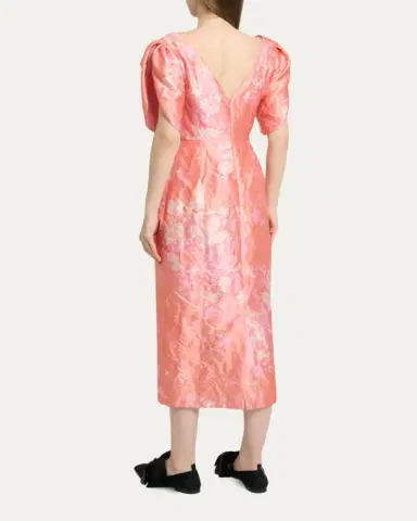Erdem Floral-Print Textured Satin Midi Dress | Thumbnail 7 Erdem Floral-Print Textured Satin Midi Dress | Thumbnail 7