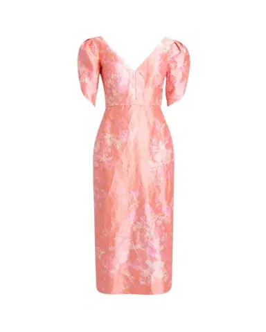 Erdem Floral-Print Textured Satin Midi Dress | Thumbnail 1 Erdem Floral-Print Textured Satin Midi Dress | Thumbnail 1