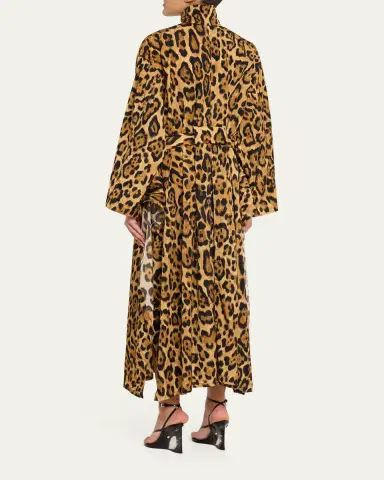 ALAÏA Pleated Leopard-Print Nylon Belted Trench Coat | Thumbnail 3 ALAÏA Pleated Leopard-Print Nylon Belted Trench Coat | Thumbnail 3
