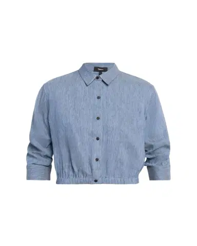 Theory Cropped Button-Front Shirt | Thumbnail 1 Theory Cropped Button-Front Shirt | Thumbnail 1