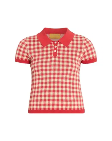 Guest in Residence Gingham Shrunken Silk-Linen Polo | Thumbnail 1 Guest in Residence Gingham Shrunken Silk-Linen Polo | Thumbnail 1