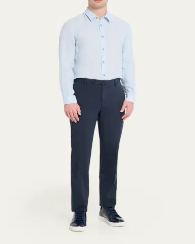 Incotex Men's Pressed-Crease Cotton Trousers | Thumbnail 6 Incotex Men's Pressed-Crease Cotton Trousers | Thumbnail 6