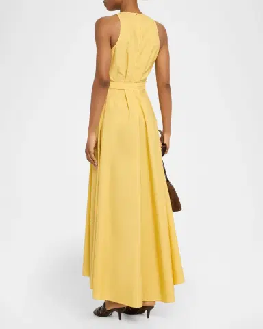 Brunello Cucinelli Sleeveless Belted Cotton Techno Poplin Midi Dress | Thumbnail 2 Brunello Cucinelli Sleeveless Belted Cotton Techno Poplin Midi Dress | Thumbnail 2