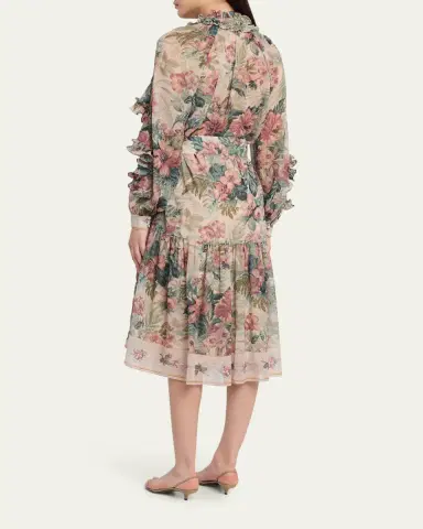 Kobi Halperin Amanda Floral-Print Ruffle Midi Dress | Thumbnail 3 Kobi Halperin Amanda Floral-Print Ruffle Midi Dress | Thumbnail 3