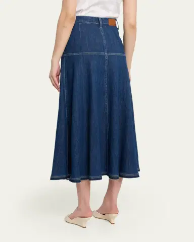 Kobi Halperin Ysabelle A-Line Cotton Denim Midi Skirt | Thumbnail 3 Kobi Halperin Ysabelle A-Line Cotton Denim Midi Skirt | Thumbnail 3