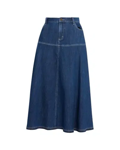 Kobi Halperin Ysabelle A-Line Cotton Denim Midi Skirt | Thumbnail 1 Kobi Halperin Ysabelle A-Line Cotton Denim Midi Skirt | Thumbnail 1