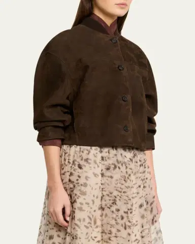 Brunello Cucinelli Suede Bomber Jacket | Thumbnail 4 Brunello Cucinelli Suede Bomber Jacket | Thumbnail 4