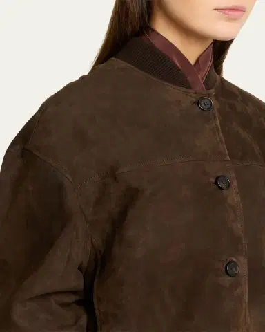 Brunello Cucinelli Suede Bomber Jacket | Thumbnail 5 Brunello Cucinelli Suede Bomber Jacket | Thumbnail 5