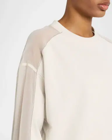 Brunello Cucinelli Sheer-Sleeve Sweatshirt | Thumbnail 4 Brunello Cucinelli Sheer-Sleeve Sweatshirt | Thumbnail 4