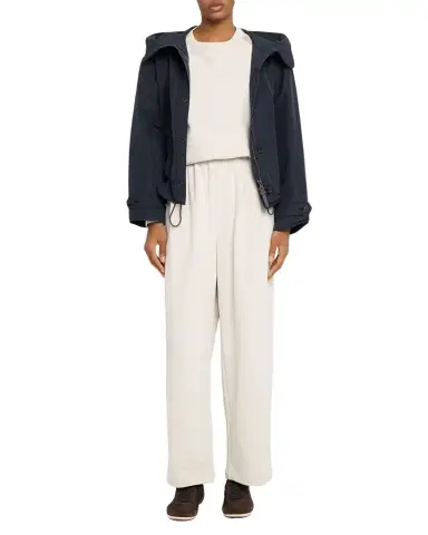 Brunello Cucinelli Sheer-Sleeve Sweatshirt | Thumbnail 1 Brunello Cucinelli Sheer-Sleeve Sweatshirt | Thumbnail 1