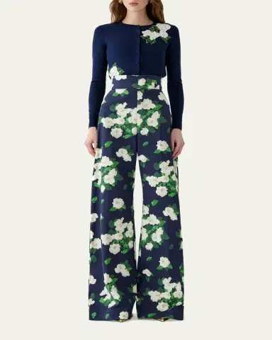 Carolina Herrera Diane High-Rise Floral Wide-Leg Pants | Thumbnail 2 Carolina Herrera Diane High-Rise Floral Wide-Leg Pants | Thumbnail 2