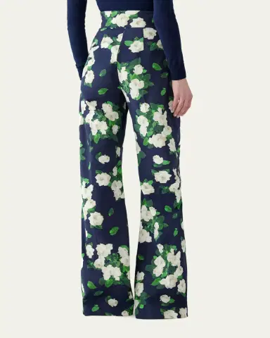 Carolina Herrera Diane High-Rise Floral Wide-Leg Pants | Thumbnail 3 Carolina Herrera Diane High-Rise Floral Wide-Leg Pants | Thumbnail 3