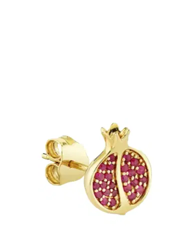 Sydney Evan 14K Ruby Pomegranate Stud Earring, Single (Right) | Thumbnail 1 Sydney Evan 14K Ruby Pomegranate Stud Earring, Single (Right) | Thumbnail 1