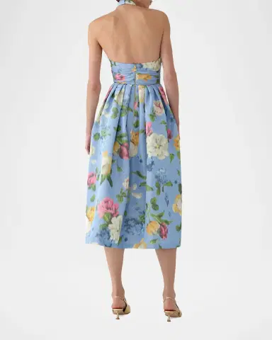 Carolina Herrera Floral Crisscross Halter Midi Dress | Thumbnail 2 Carolina Herrera Floral Crisscross Halter Midi Dress | Thumbnail 2