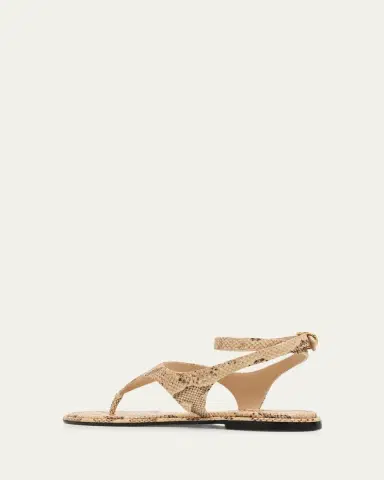 Stuart Weitzman Marley Snake-Embossed Leather Flat Thong Sandals | Thumbnail 4 Stuart Weitzman Marley Snake-Embossed Leather Flat Thong Sandals | Thumbnail 4