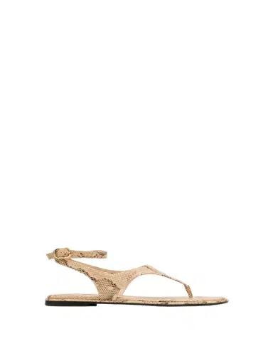 Stuart Weitzman Marley Snake-Embossed Leather Flat Thong Sandals | Thumbnail 1 Stuart Weitzman Marley Snake-Embossed Leather Flat Thong Sandals | Thumbnail 1