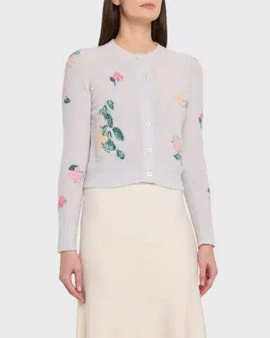 BERNADETTE Clemente Floral Crewneck Cardigan | Thumbnail 3 BERNADETTE Clemente Floral Crewneck Cardigan | Thumbnail 3
