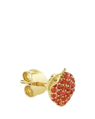 Sydney Evan 14K Orange Sapphire Peach Stud Earring, Single (Right) | Thumbnail 1 Sydney Evan 14K Orange Sapphire Peach Stud Earring, Single (Right) | Thumbnail 1