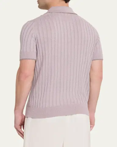 Guest In Residence Men's Rib-Knit Teddy Polo Shirt | Thumbnail 3 Guest In Residence Men's Rib-Knit Teddy Polo Shirt | Thumbnail 3