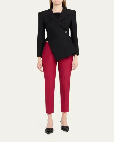 McQueen Certified Wool Mohair Slim-Leg Ankle Trousers | Thumbnail 2 McQueen Certified Wool Mohair Slim-Leg Ankle Trousers | Thumbnail 2