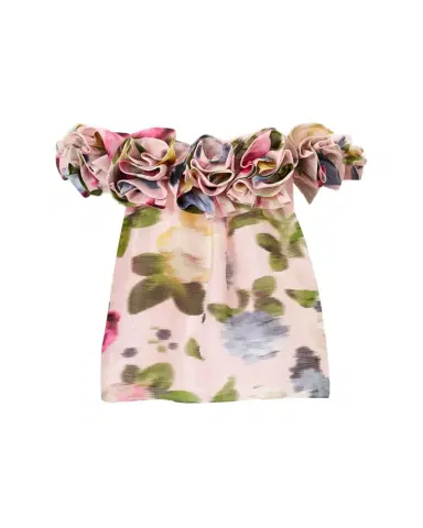 Carolina Herrera Rosette Off-The-Shoulder Floral Silk Blouse | Thumbnail 1 Carolina Herrera Rosette Off-The-Shoulder Floral Silk Blouse | Thumbnail 1