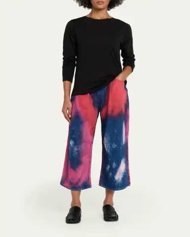R13 Tie-Dye Cropped Wide-Leg Jeans | Thumbnail 2 R13 Tie-Dye Cropped Wide-Leg Jeans | Thumbnail 2