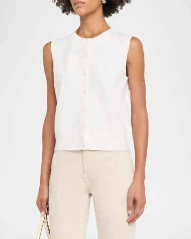 Vince Sleeveless Patch Pocket Cardigan | Thumbnail 4 Vince Sleeveless Patch Pocket Cardigan | Thumbnail 4