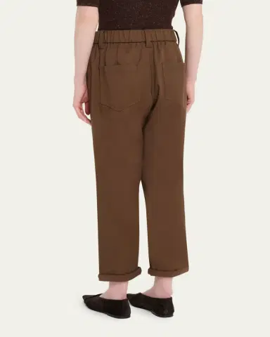 Brunello Cucinelli Slim-Leg Ankle Pull-On Pants | Thumbnail 3 Brunello Cucinelli Slim-Leg Ankle Pull-On Pants | Thumbnail 3