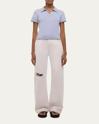 Helmut Lang Short-Sleeve Shrunken Polo Shirt | Thumbnail 2 Helmut Lang Short-Sleeve Shrunken Polo Shirt | Thumbnail 2