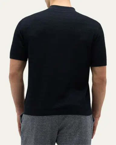 Baldassari Men's Silk-Cotton Knit Short-Sleeve Quarter-Zip Polo Sweater | Thumbnail 3 Baldassari Men's Silk-Cotton Knit Short-Sleeve Quarter-Zip Polo Sweater | Thumbnail 3