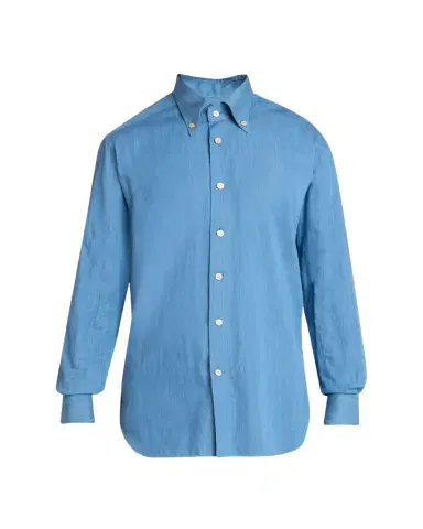 Kiton Men's Cotton Chambray Button-Down Shirt | Thumbnail 1 Kiton Men's Cotton Chambray Button-Down Shirt | Thumbnail 1