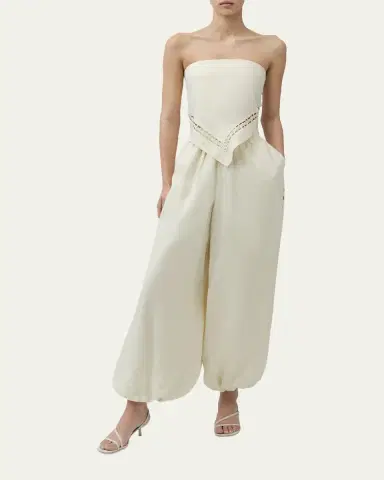 SIMKHAI Selah Linen Lace Balloon Pants | Thumbnail 2 SIMKHAI Selah Linen Lace Balloon Pants | Thumbnail 2