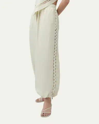 SIMKHAI Selah Linen Lace Balloon Pants | Thumbnail 4 SIMKHAI Selah Linen Lace Balloon Pants | Thumbnail 4