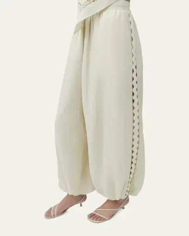 SIMKHAI Selah Linen Lace Balloon Pants | Thumbnail 5 SIMKHAI Selah Linen Lace Balloon Pants | Thumbnail 5