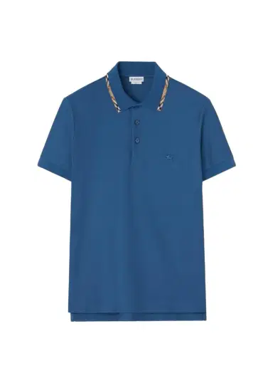 Burberry Men's Eddie Check-Trim Cotton Polo Shirt | Thumbnail 1 Burberry Men's Eddie Check-Trim Cotton Polo Shirt | Thumbnail 1