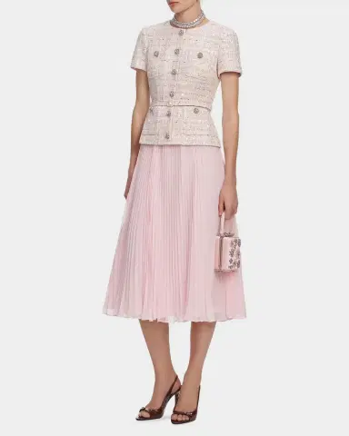 Self-Portrait Sequined Bouclé Midi Dress | Thumbnail 5 Self-Portrait Sequined Bouclé Midi Dress | Thumbnail 5