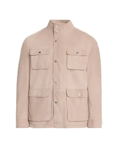 Brunello Cucinelli Men's Nubuck Leather Four-Pocket Safari Jacket | Thumbnail 1 Brunello Cucinelli Men's Nubuck Leather Four-Pocket Safari Jacket | Thumbnail 1