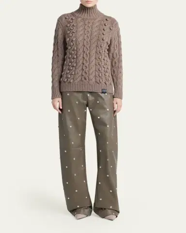 Stella McCartney Bobble Cable Knit Turtleneck Sweater | Thumbnail 2 Stella McCartney Bobble Cable Knit Turtleneck Sweater | Thumbnail 2
