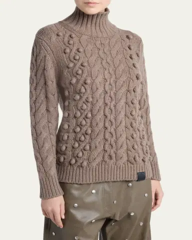 Stella McCartney Bobble Cable Knit Turtleneck Sweater | Thumbnail 4 Stella McCartney Bobble Cable Knit Turtleneck Sweater | Thumbnail 4