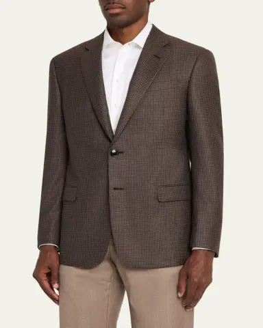 Giorgio Armani Men's Soft Line Houndstooth Single-Breasted Sport Coat | Thumbnail 4 Giorgio Armani Men's Soft Line Houndstooth Single-Breasted Sport Coat | Thumbnail 4