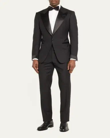 TOM FORD Men's Shelton Twill Peak Tuxedo | Thumbnail 2 TOM FORD Men's Shelton Twill Peak Tuxedo | Thumbnail 2