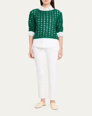 Lafayette 148 New York Linen-Silk Chainette Basket Stitch Sweater | Thumbnail 2 Lafayette 148 New York Linen-Silk Chainette Basket Stitch Sweater | Thumbnail 2