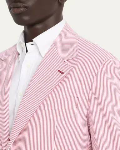 Brunello Cucinelli Men's Cotton-Blend Single-Breasted Jacket | Thumbnail 5 Brunello Cucinelli Men's Cotton-Blend Single-Breasted Jacket | Thumbnail 5