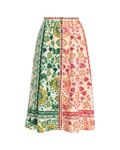 Saloni Judi B Printed Button-Front Skirt | Thumbnail 1 Saloni Judi B Printed Button-Front Skirt | Thumbnail 1