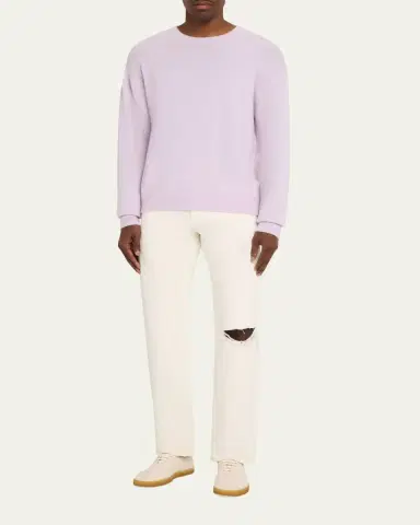 FRAME Men's Ripped-Knee Straight Leg Five-Pocket Jeans | Thumbnail 2 FRAME Men's Ripped-Knee Straight Leg Five-Pocket Jeans | Thumbnail 2