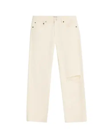 FRAME Men's Ripped-Knee Straight Leg Five-Pocket Jeans | Thumbnail 1 FRAME Men's Ripped-Knee Straight Leg Five-Pocket Jeans | Thumbnail 1