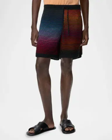 LOEWE x Paula's Ibiza Men's Multi-Stripe Knit Shorts | Thumbnail 3 LOEWE x Paula's Ibiza Men's Multi-Stripe Knit Shorts | Thumbnail 3