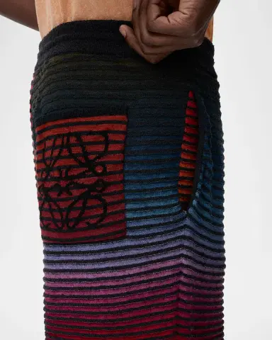 LOEWE x Paula's Ibiza Men's Multi-Stripe Knit Shorts | Thumbnail 4 LOEWE x Paula's Ibiza Men's Multi-Stripe Knit Shorts | Thumbnail 4