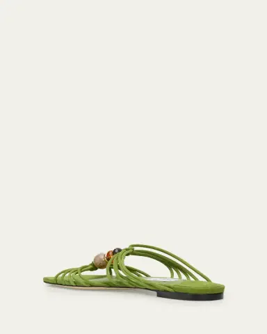 Jimmy Choo Lova Suede Flat Slide Sandals | Thumbnail 2 Jimmy Choo Lova Suede Flat Slide Sandals | Thumbnail 2