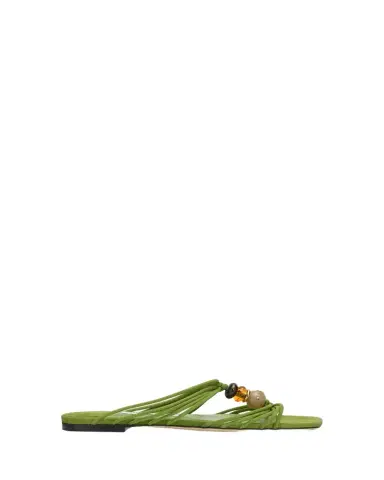 Jimmy Choo Lova Suede Flat Slide Sandals | Thumbnail 1 Jimmy Choo Lova Suede Flat Slide Sandals | Thumbnail 1